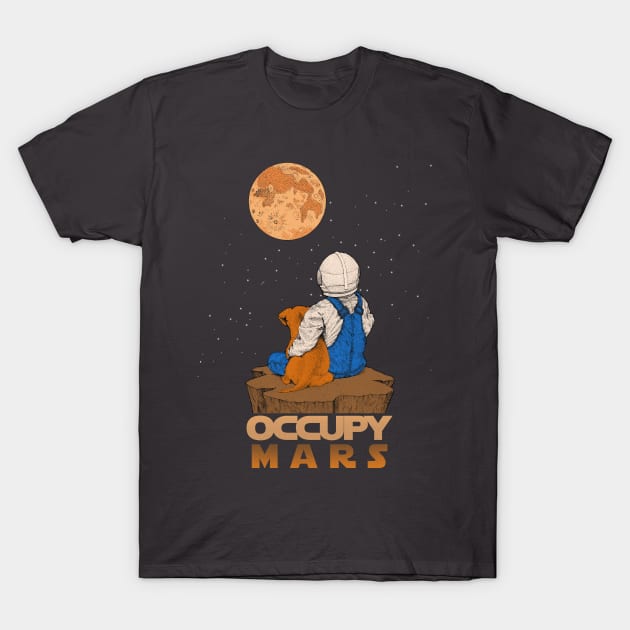 Astro Kid Occupy Mars T-Shirt by gemsart1990